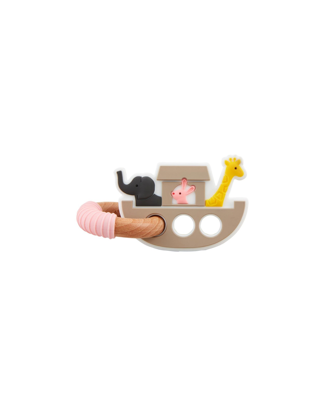 Pink Noahs Ark Silicone Teether