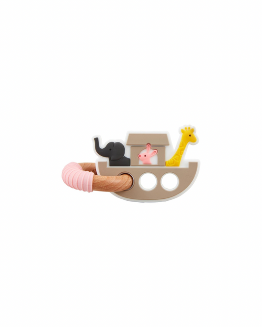 Pink Noahs Ark Silicone Teether