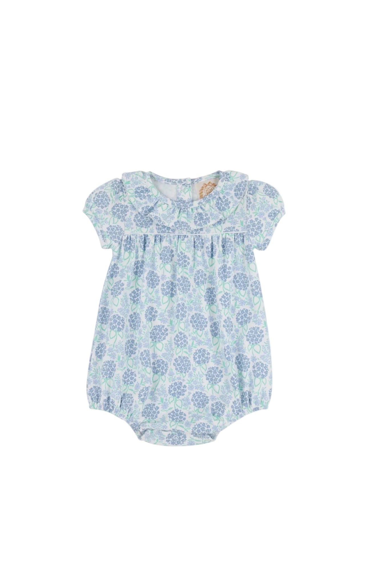 Ramona Ruffle Bubble Pima Handful of Hydrangeas/Worth Ave White