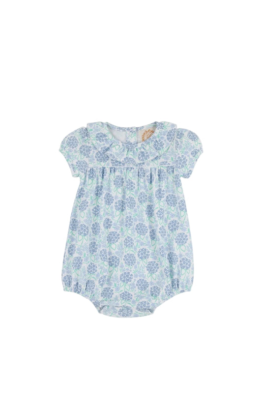 Ramona Ruffle Bubble Pima Handful of Hydrangeas/Worth Ave White