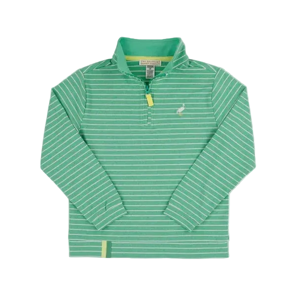Prepletic Hayword Half Zip Gibson Island Green Stripe/Self