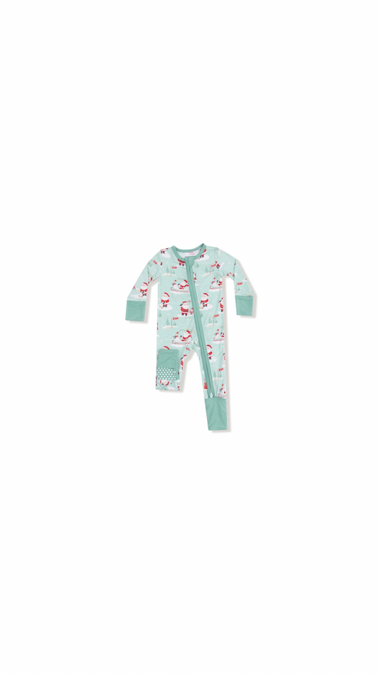 Golfing Santa and Elves - 2 Way Zipper Romper