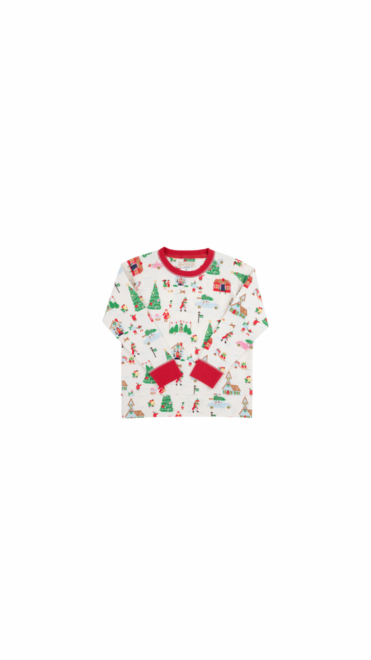 Cassidy Comfy Crewneck French Terry Make the Season Bright/Richmond Red