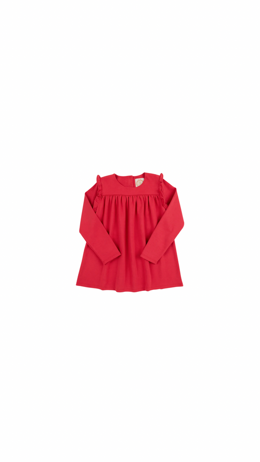 Ruby Mills Ruffle Top Richmond Red