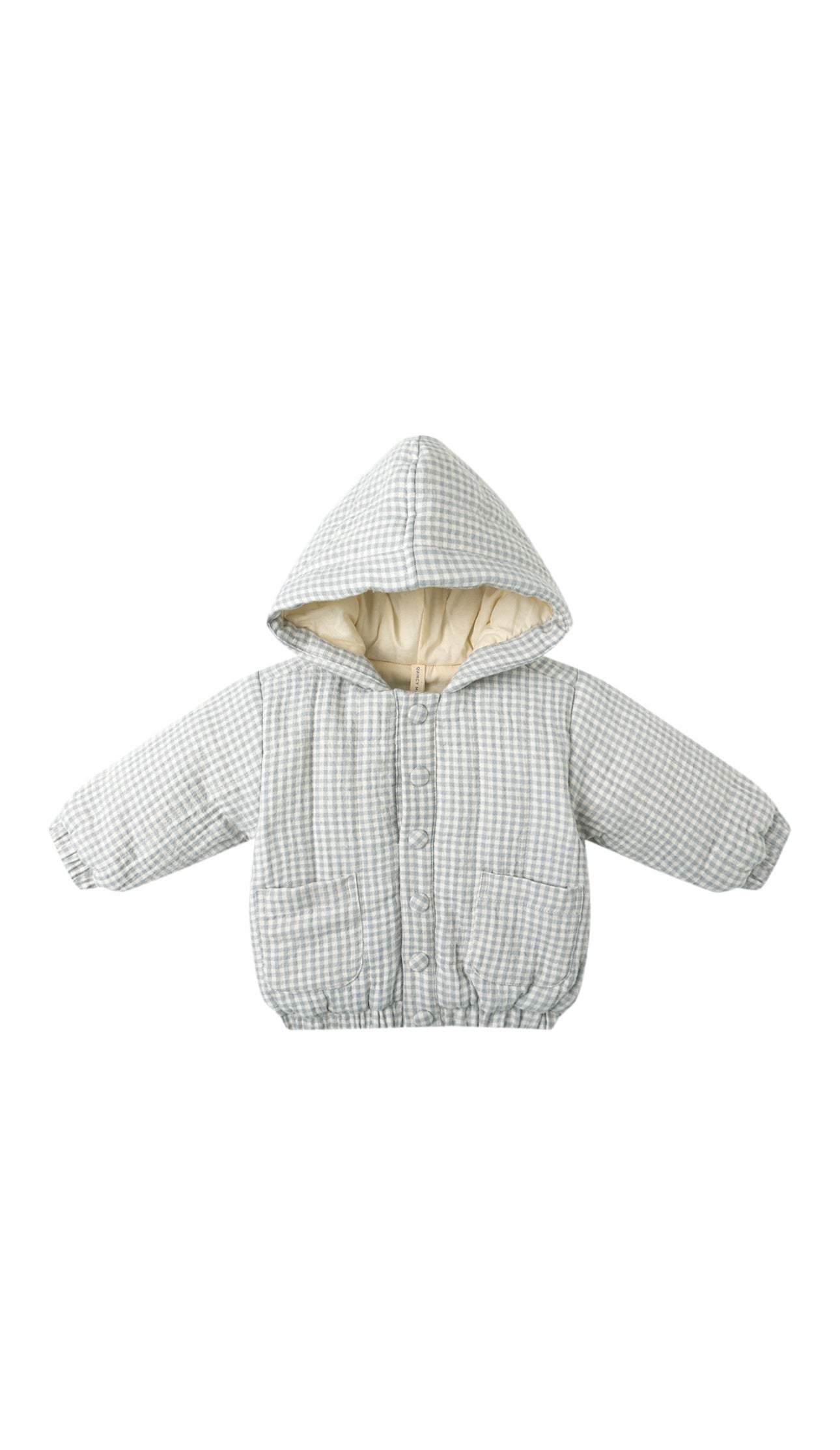 Hooded Woven Jacket Blue Gingham