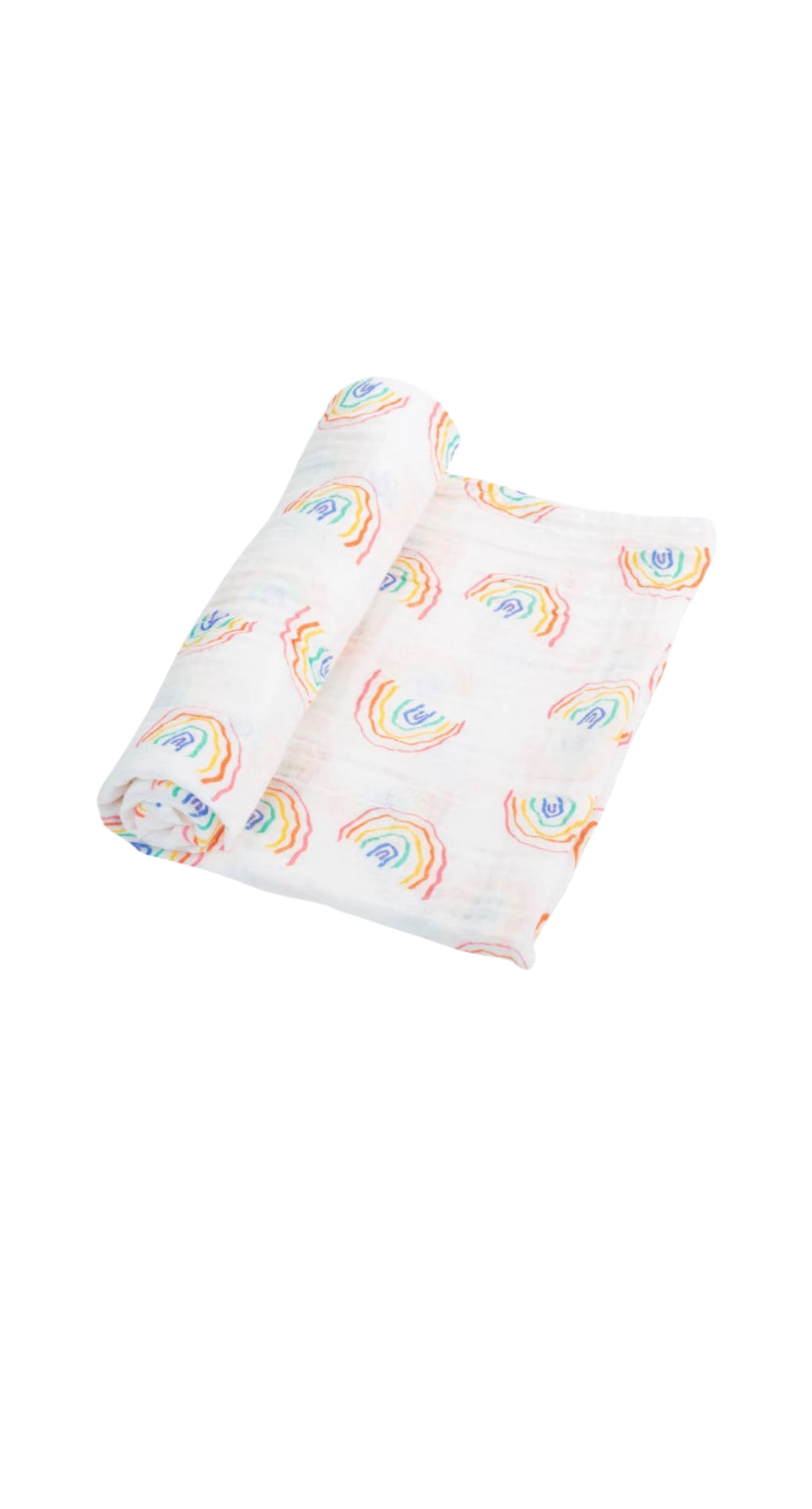 Somewhere Over The Rainbow Baby Swaddle Blanket