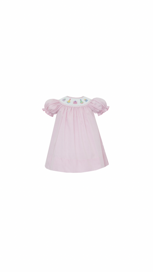 Birthday Girl Pink Gingham Dress Short Sleeve