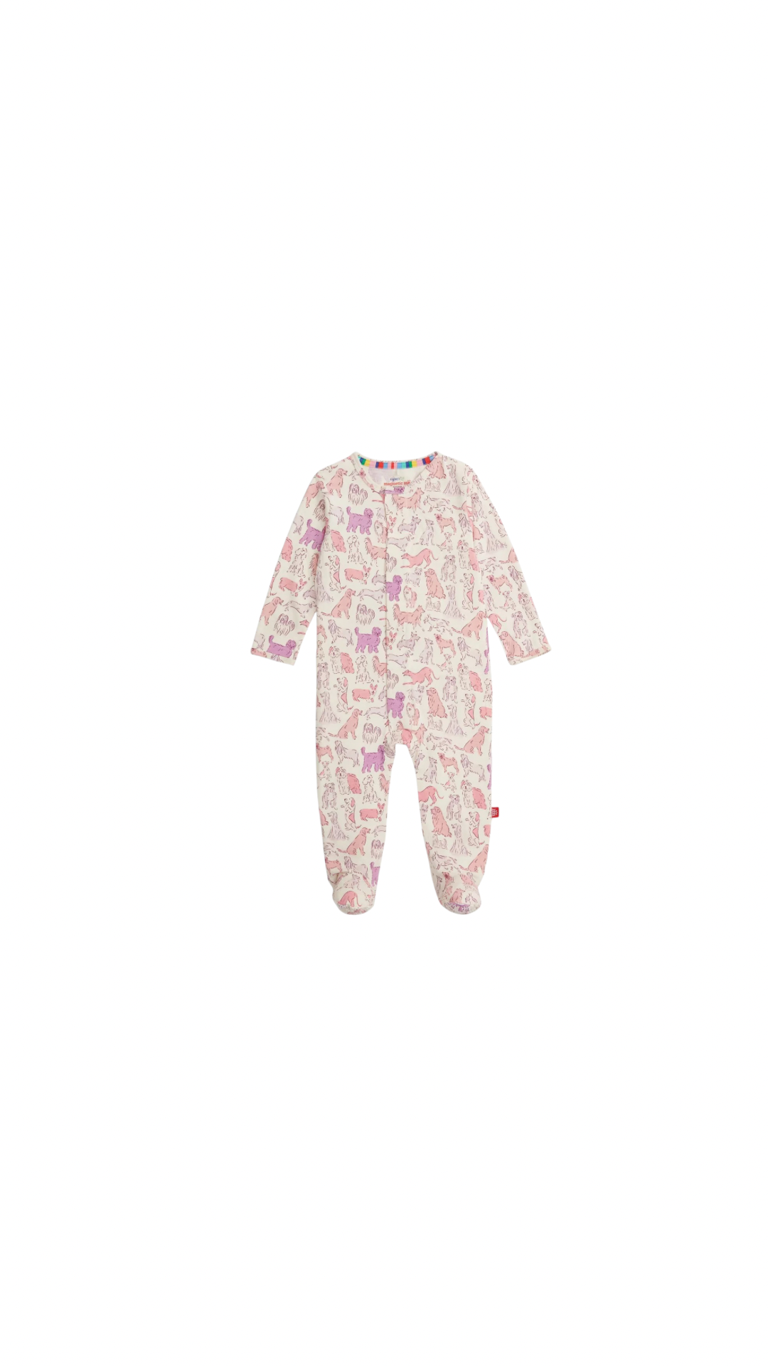 Magnetic RightFit™ Footie It's A Paw-ty Pink