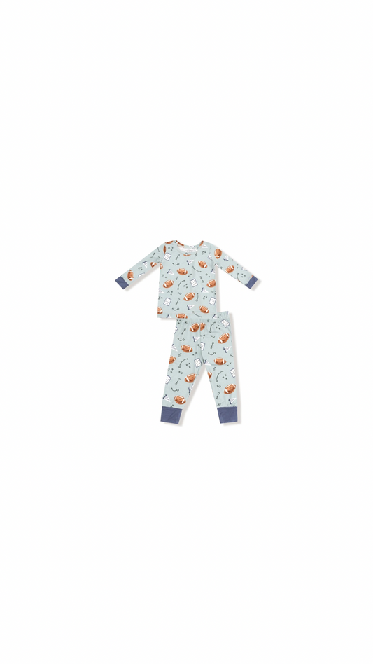 Touchdown Time - Mist Grey - Long Sleeve Loungewear Set