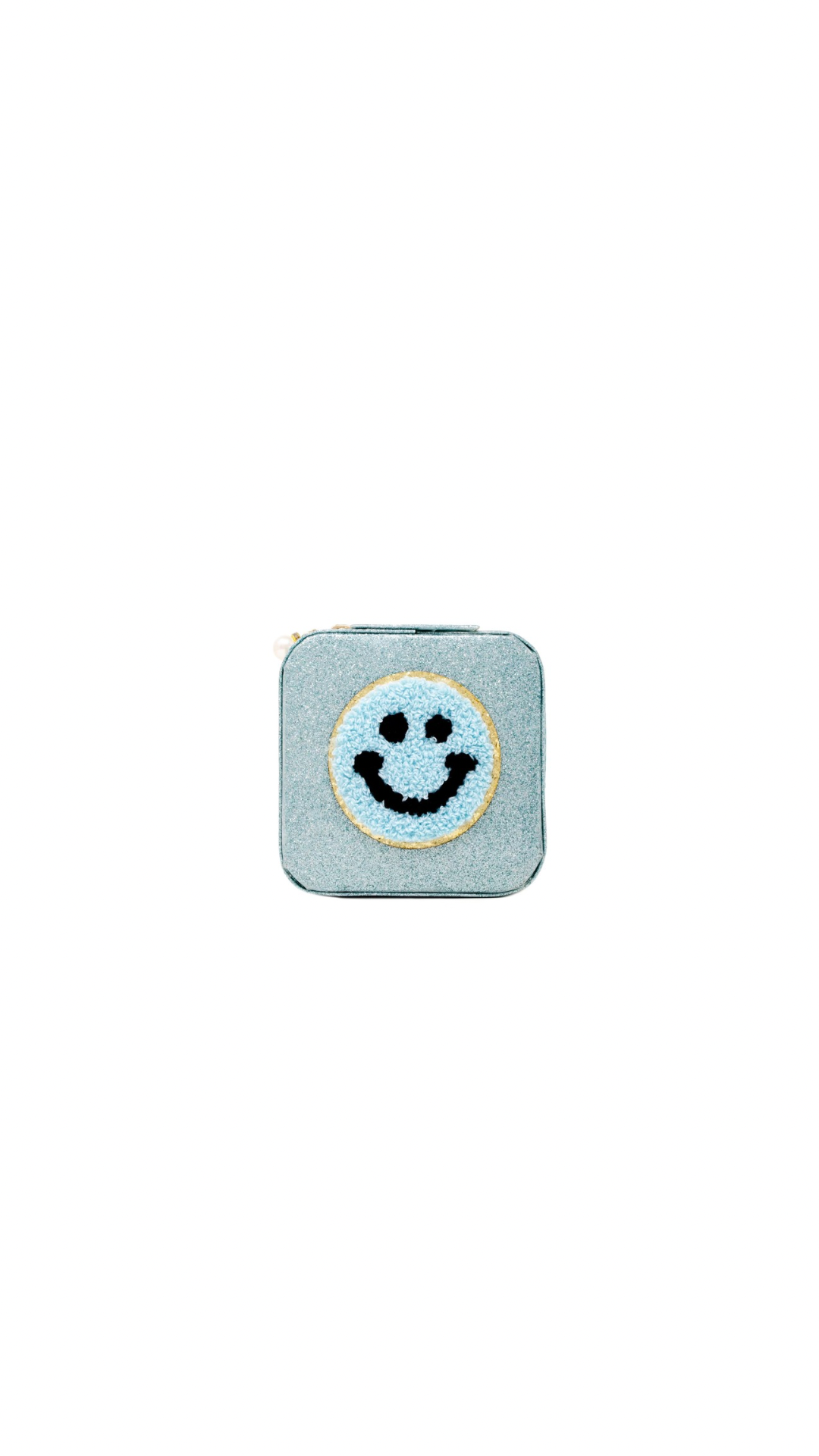 Happy Face Sparkle Jewelry Box - Teal