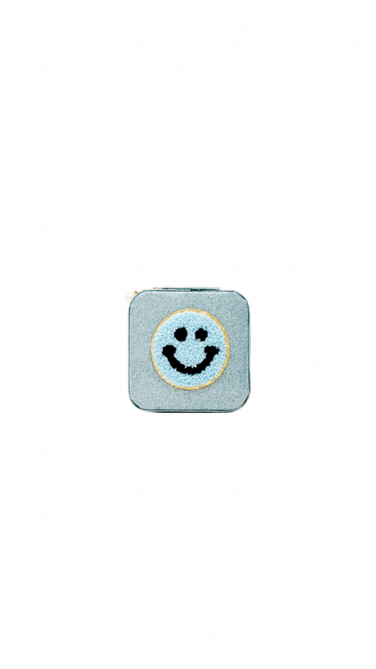 Happy Face Sparkle Jewelry Box - Teal
