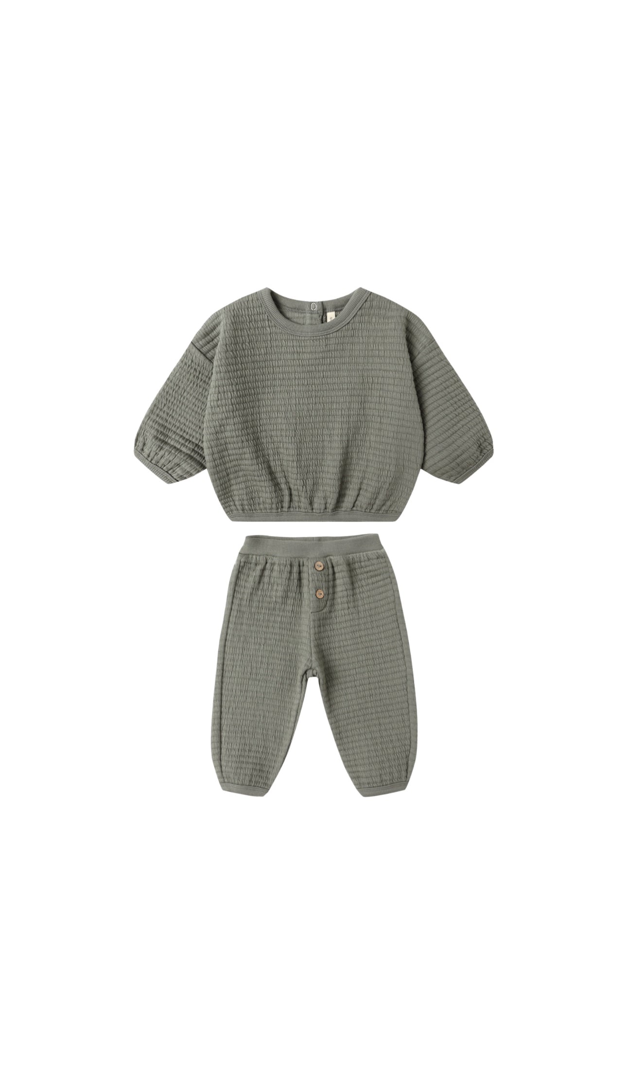 Textured Sweat Set - Forest
