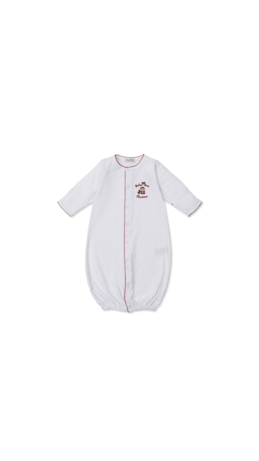 White/Red Baby's First Christmas 25 Conv. Gown