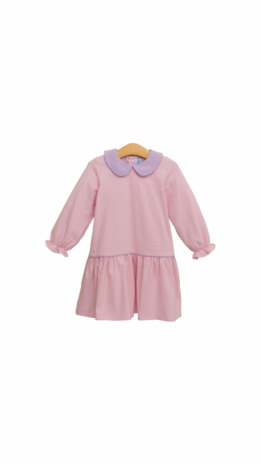 Katherine Dress Light Pink Stripe/Lavender