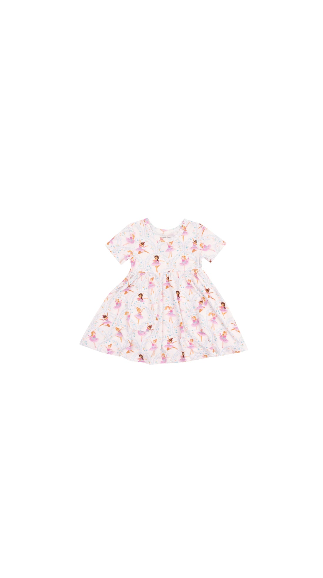 Bow Ballerinas Short Sleeve Twirly Dress