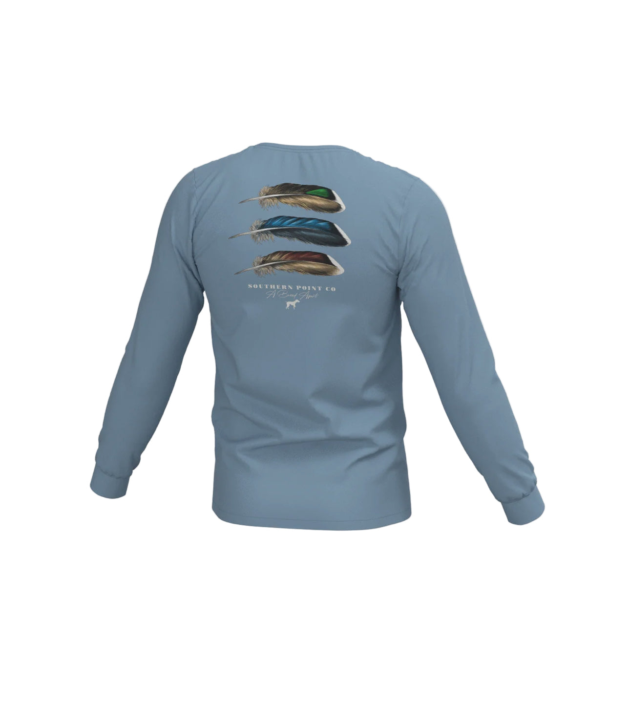 Youth Duck Feather Trio Long Sleeve Pocket Tee - Mountain Spring