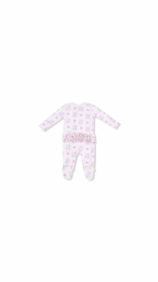 Lil Sis -  2 Way Zipper Ruffle Back Footie