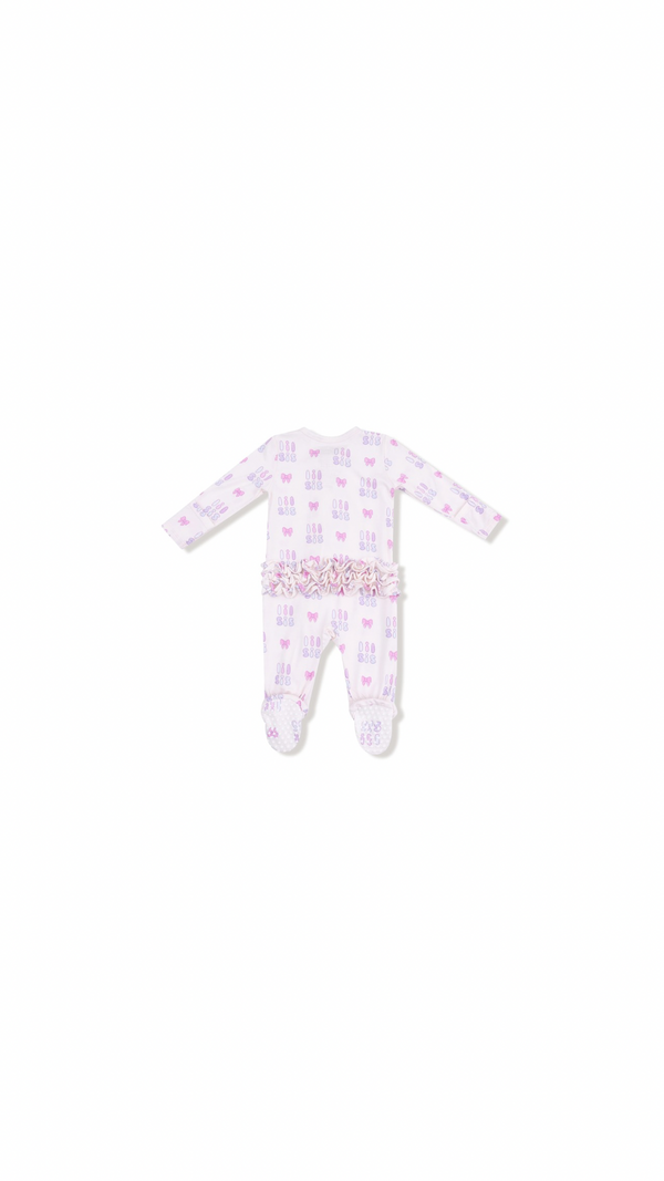 Lil Sis -  2 Way Zipper Ruffle Back Footie