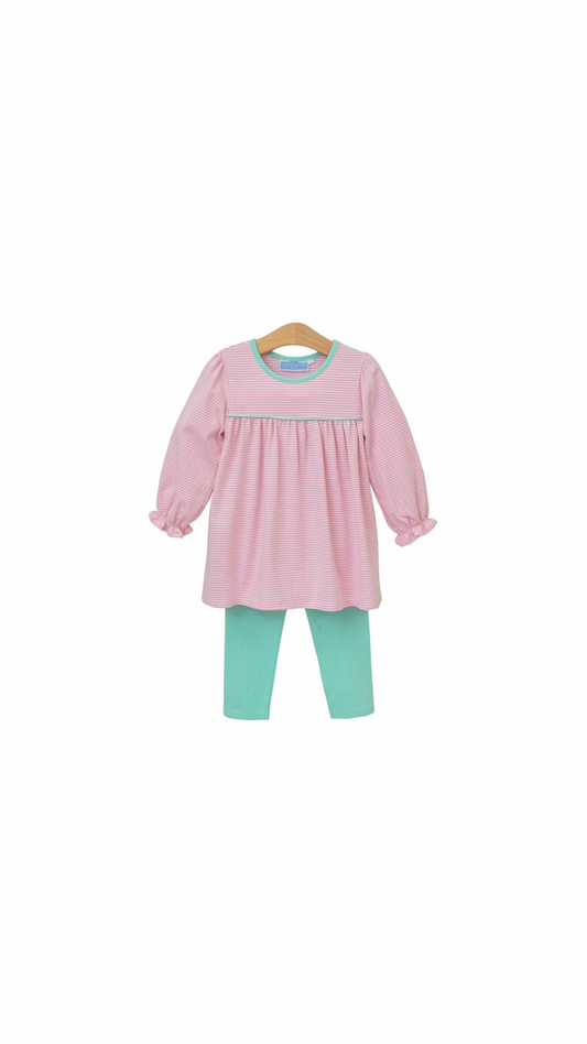 Ellie Pants Set Light Pink Stripe/Mint