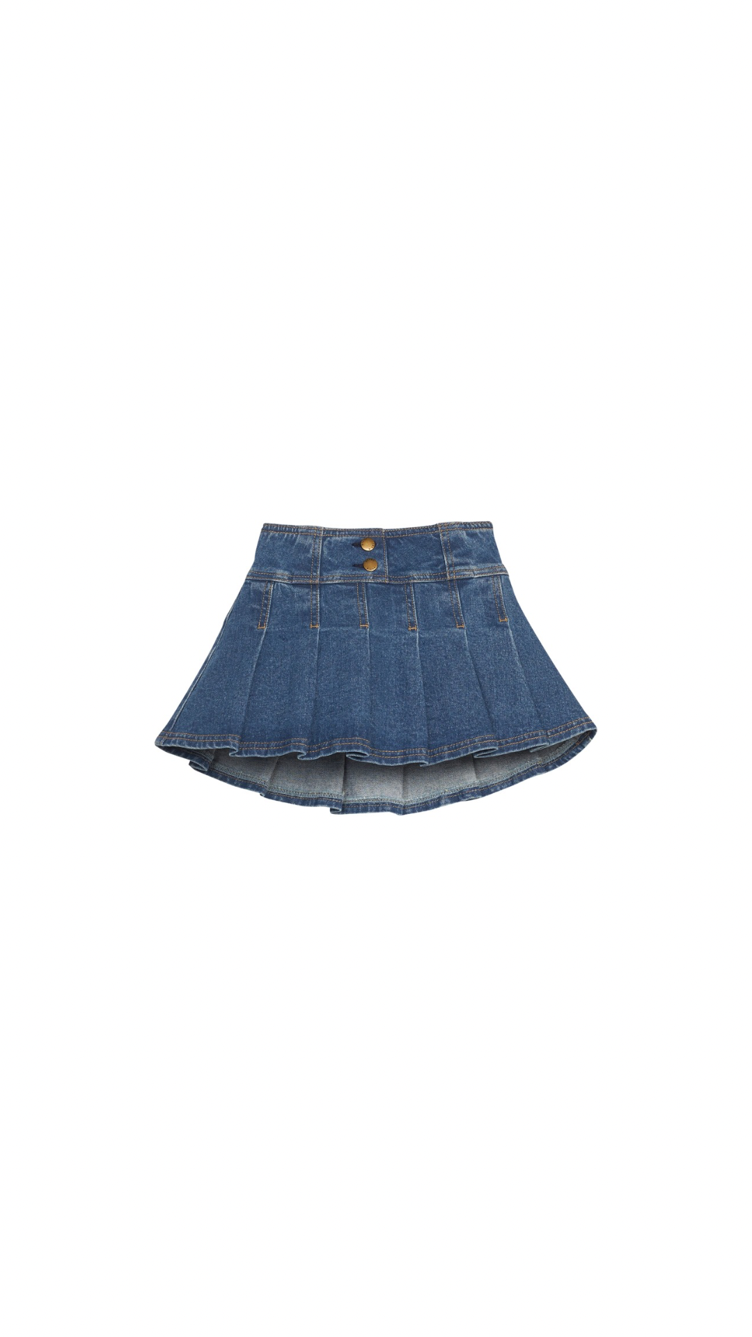 Pleated Mini Skort - Denim