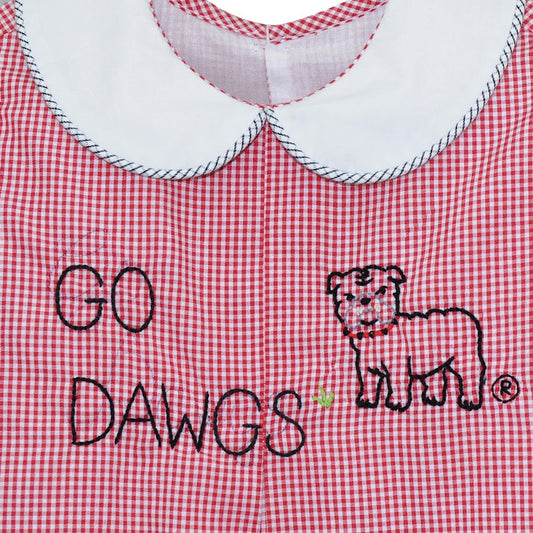 Embroidery Go Dawgs ® Boy Bubble- Red Gingham