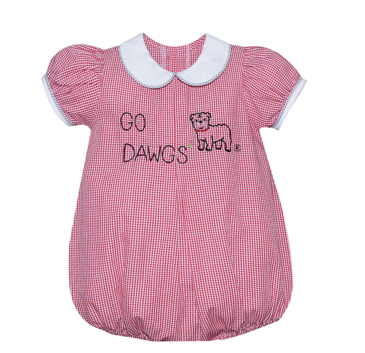 Embroidery Go Dawgs ® Girl Bubble- Red Gingham