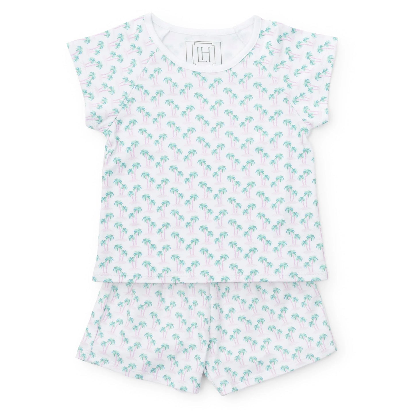 Emery Girls' Short Set - Palm Tree Isle Pink