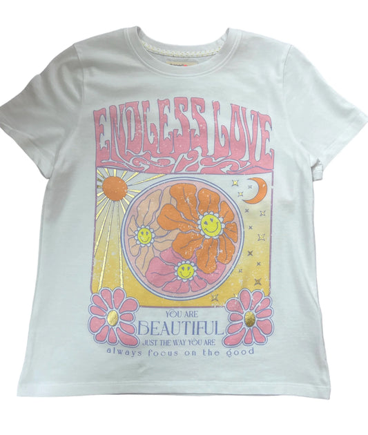 Endless Love You Are Beautiful Gold Foil Graphic Tee White
