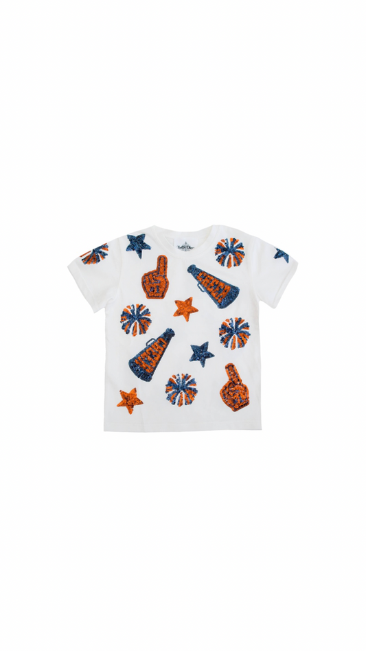 Navy and Orange Cheer Shirt