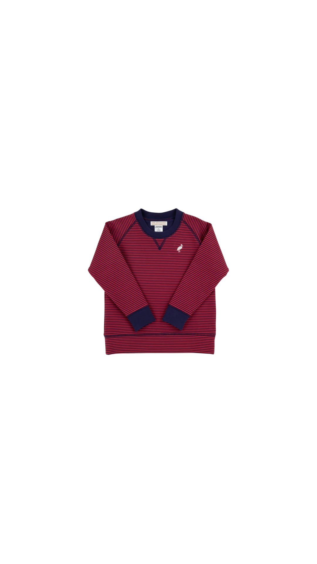 Cassidy Crewneck Boys French Terry Richmond Red and Nantucket Navy Stripe