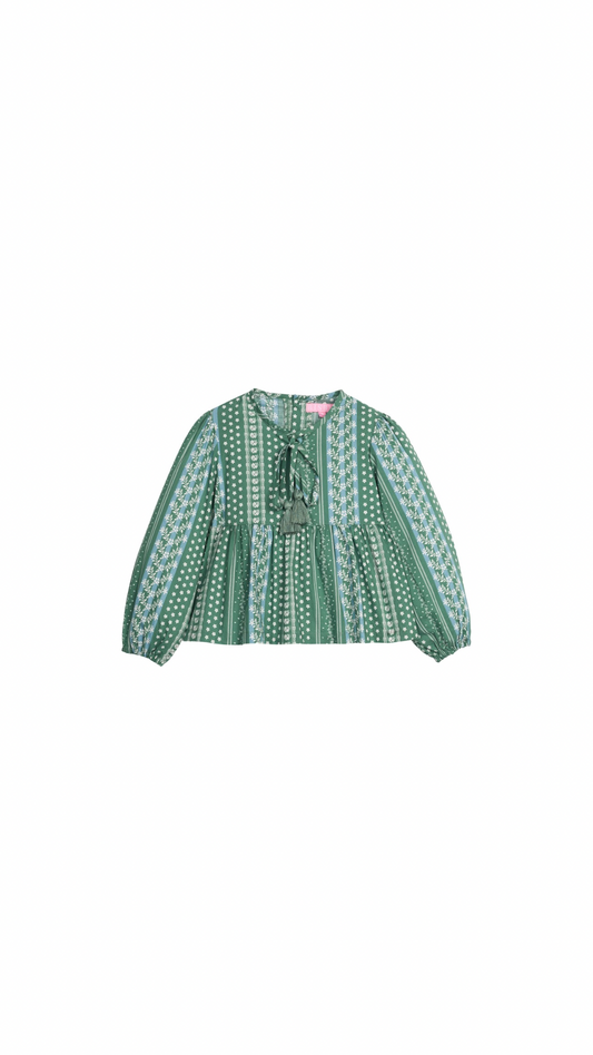 Riviera Top - Fairfield Forest Stripe