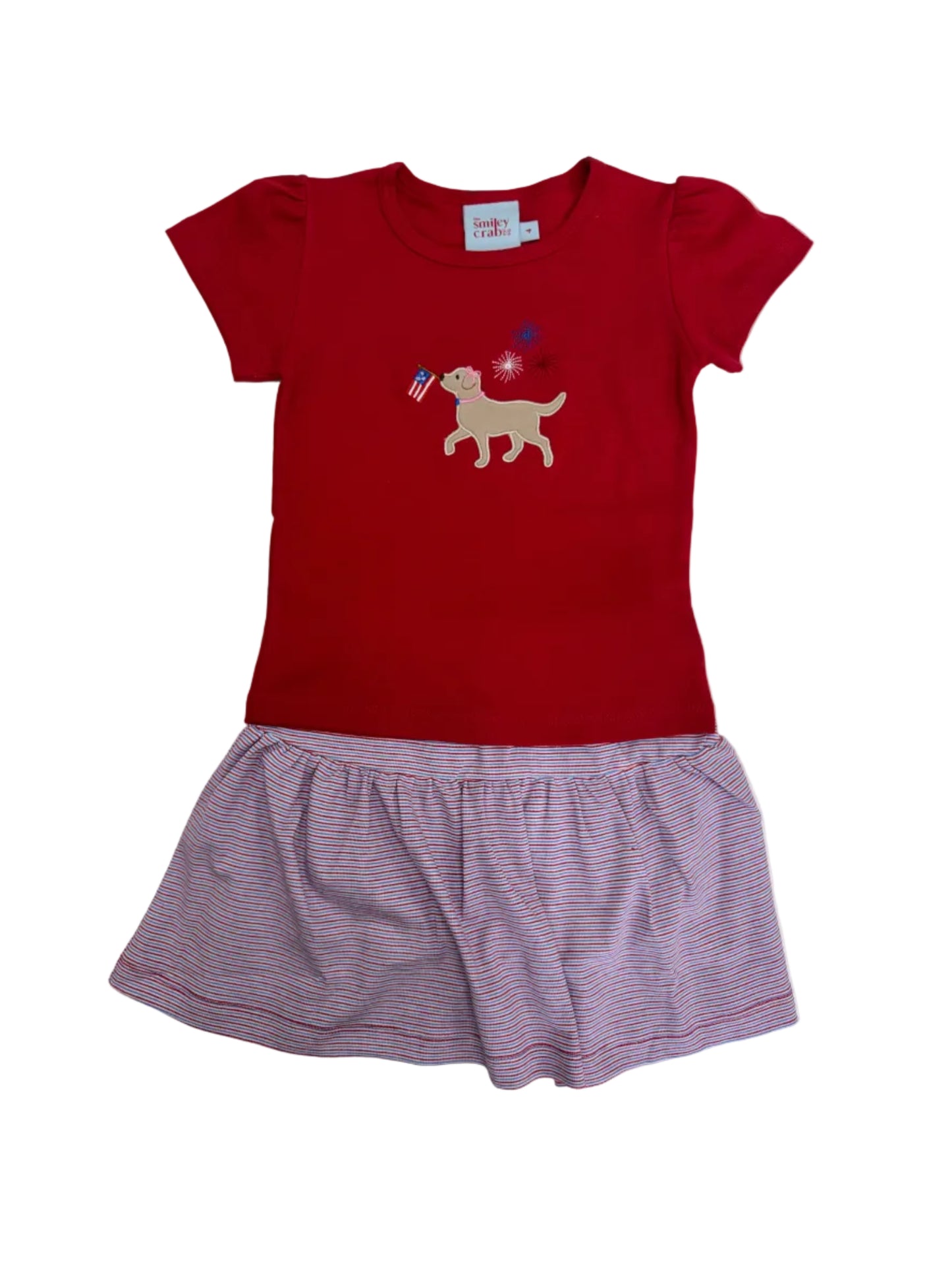 Dog with Bow and Fireworks Skort Set