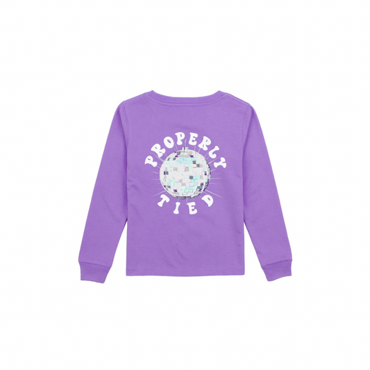 Girls Disco Ball Long Sleeve Light Purple