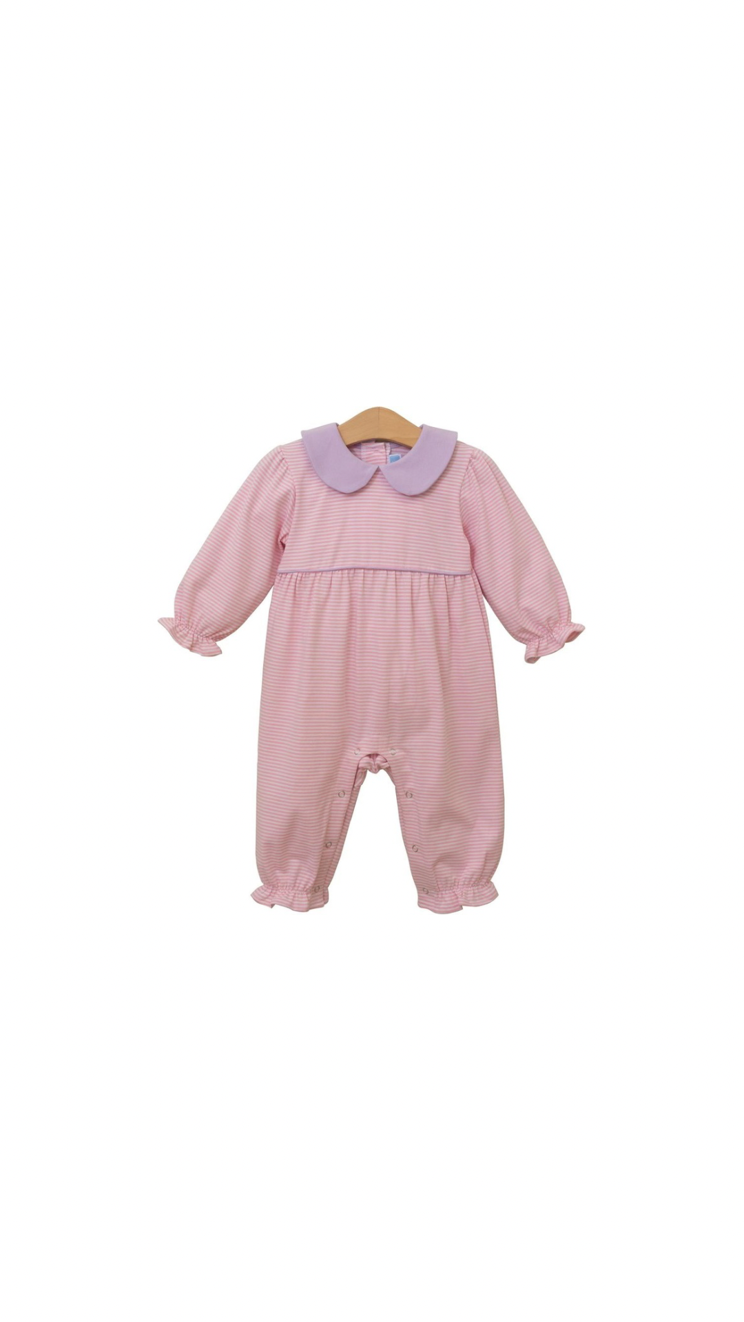 Katherine Romper Light Pink Stripe/Lavender