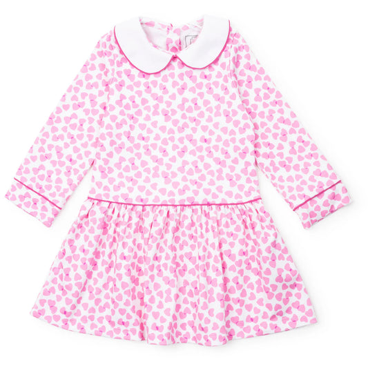 Lillian Girls' Dress Confetti Hearts Pink