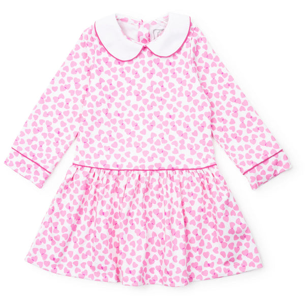 Lillian Girls' Dress Confetti Hearts Pink