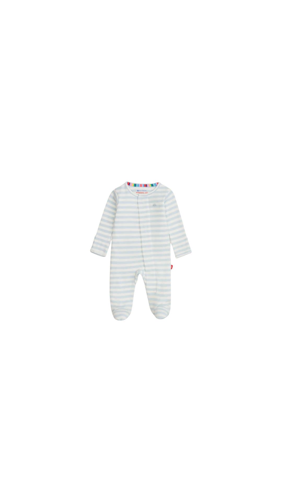 Blue Stripe Organic Cotton Footie