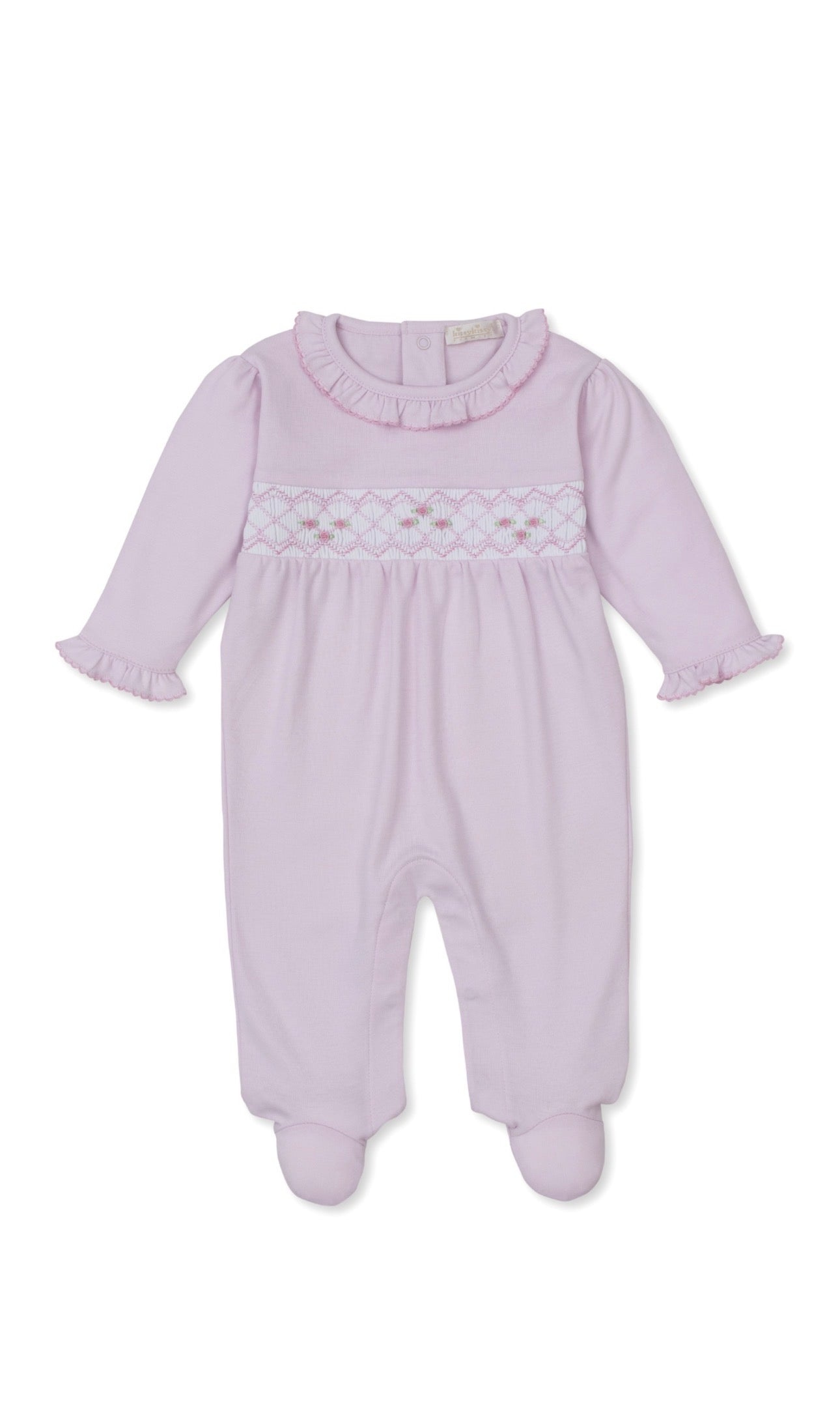 CLB Summer 26 Footie W/ Hand Smocked Pink