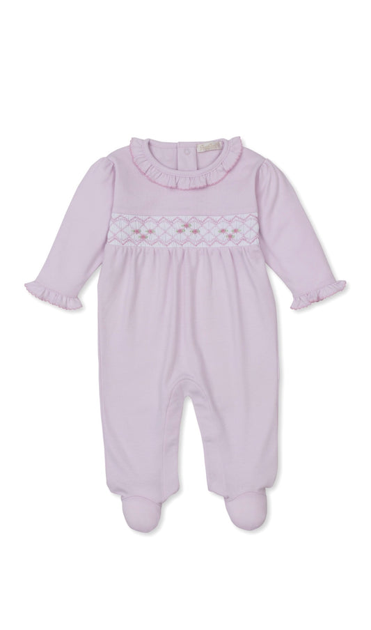 CLB Summer 26 Footie W/ Hand Smocked Pink