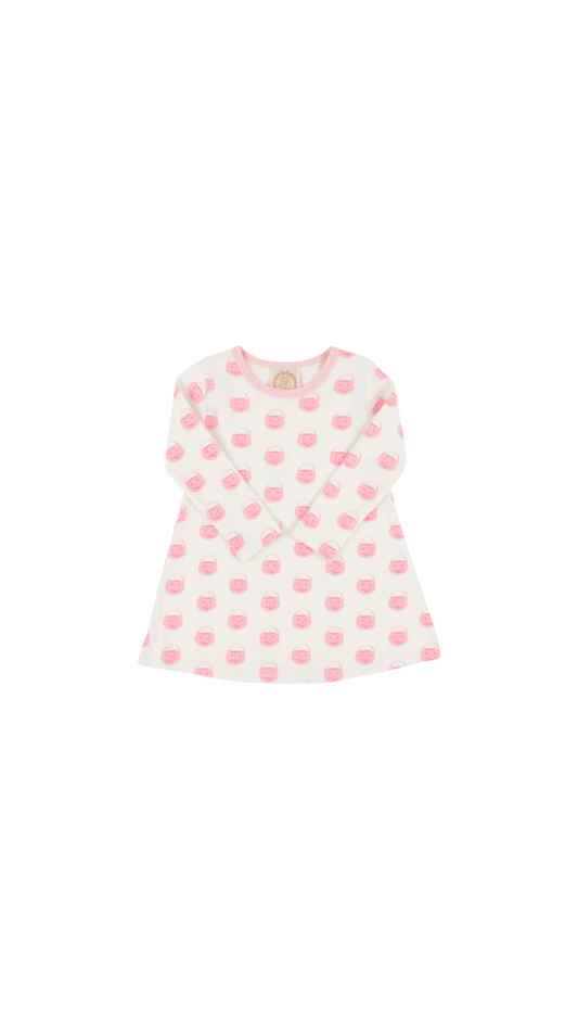 Long Sleeve Polly Play Dress Vintage Pumpkin Pails (Sandpearl Pink)