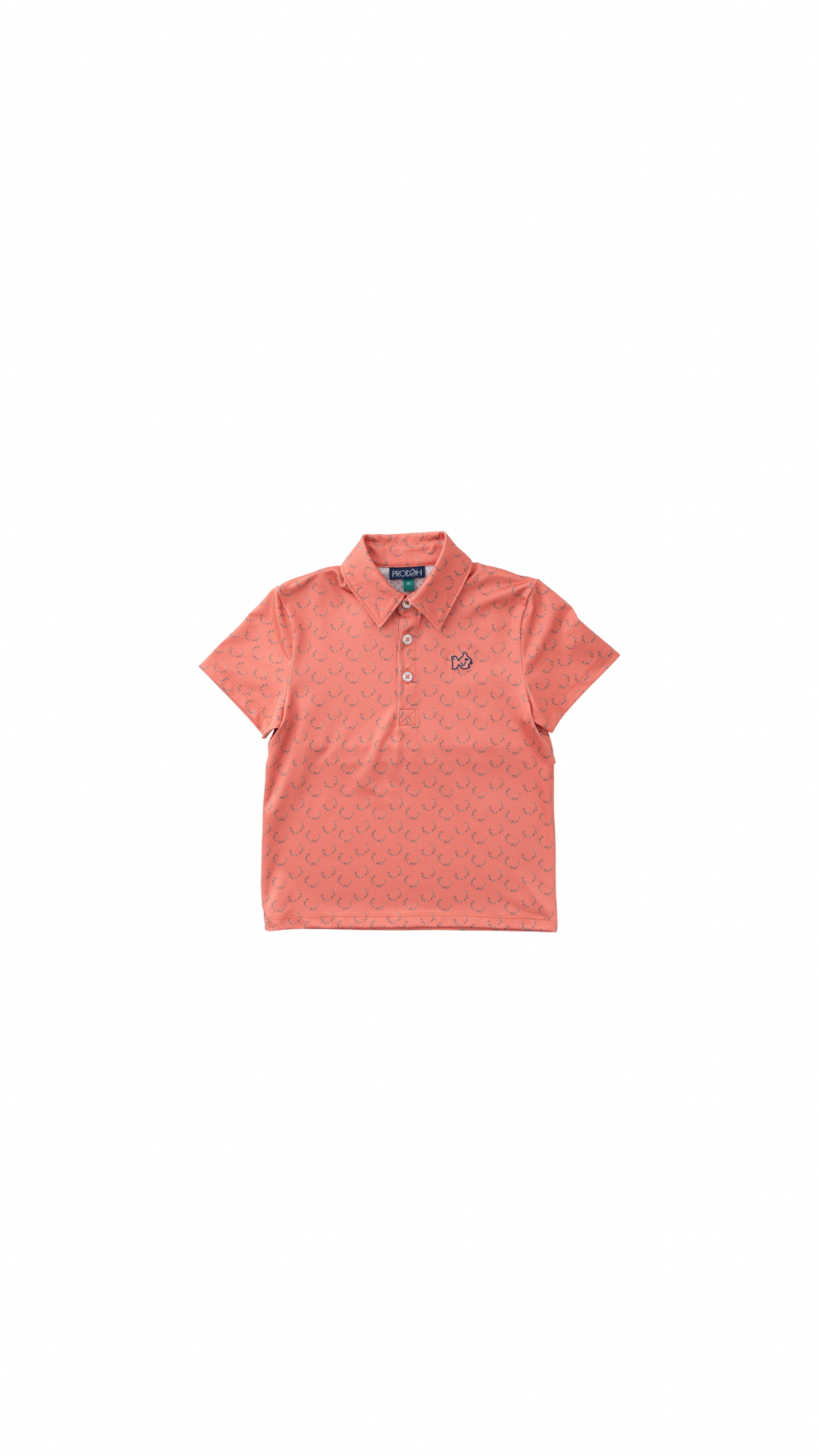 Boys Pro Performance Polo Crabapple Antler Print