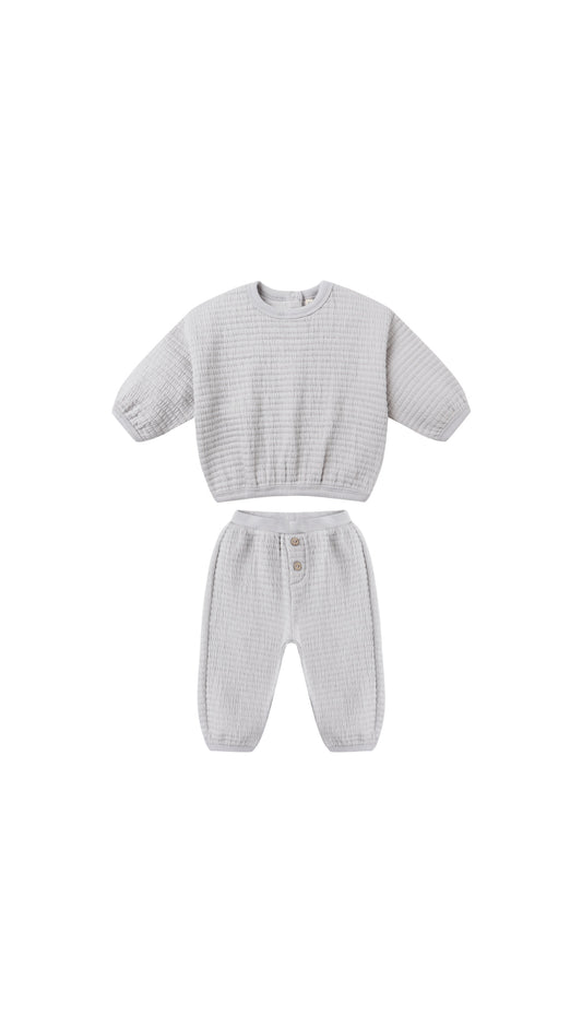 Textured Sweat Set - Frost