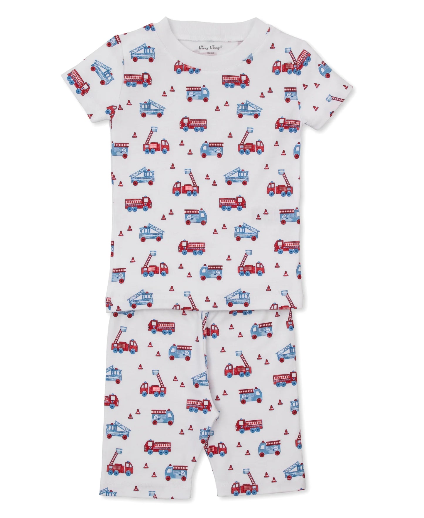 Flashing Firetrucks Toddler Short Pajama Set