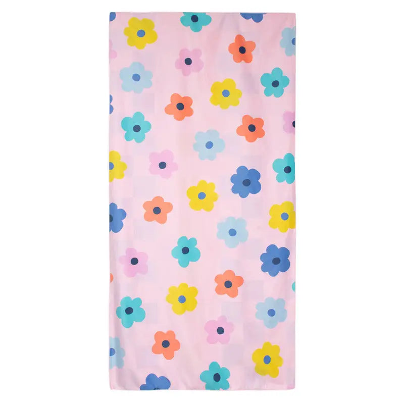 Flowers & Check Quick Dry Towel