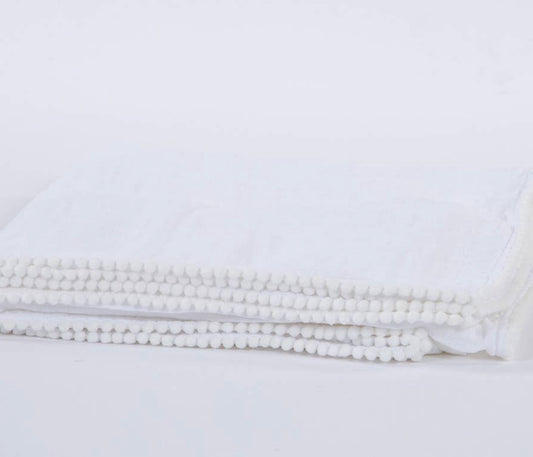 Cotton Muslin Swaddle Blanket White/White