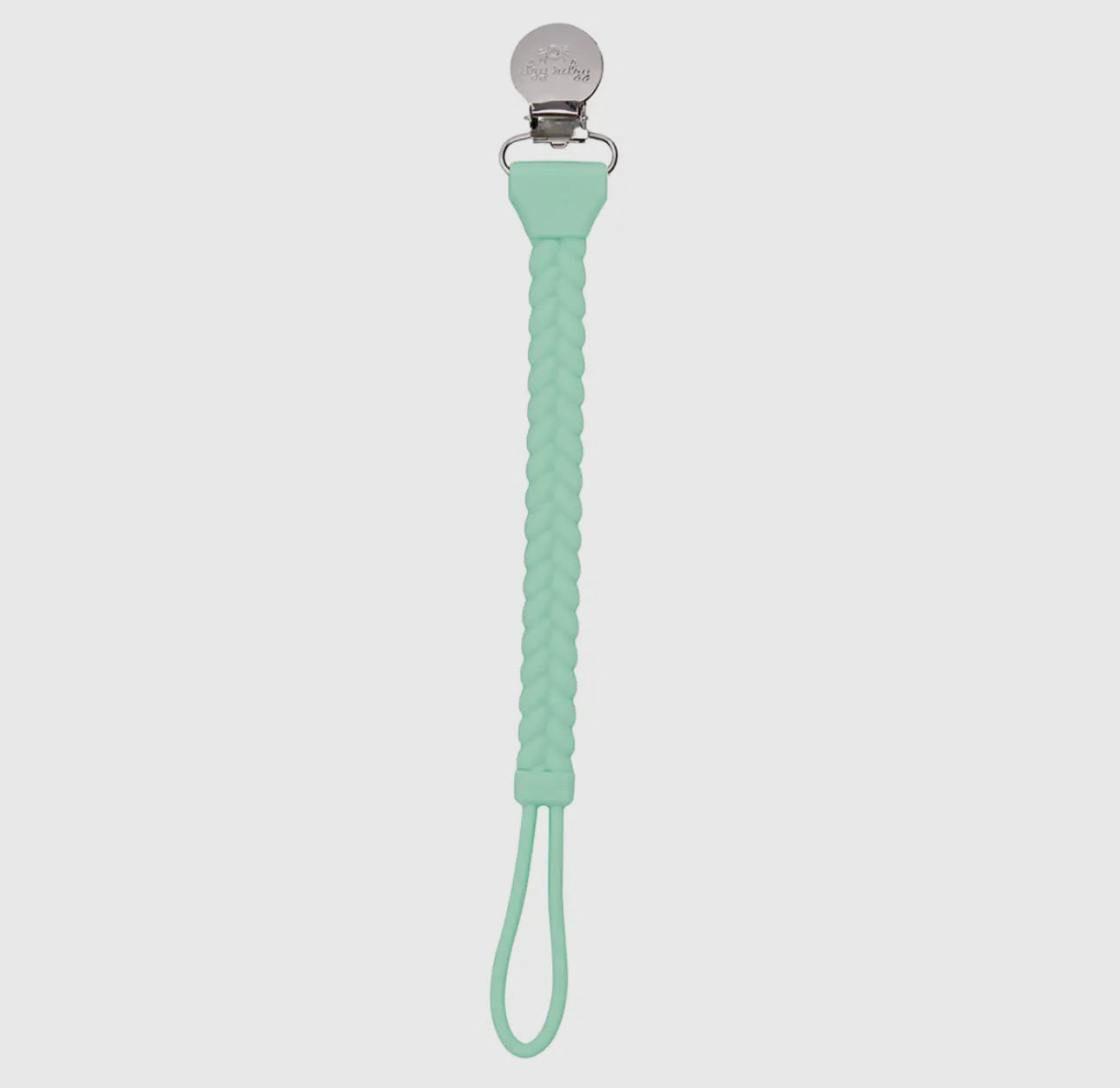 Sweetie Strap™ Silicone One-Piece Pacifier Clips Mint Braid