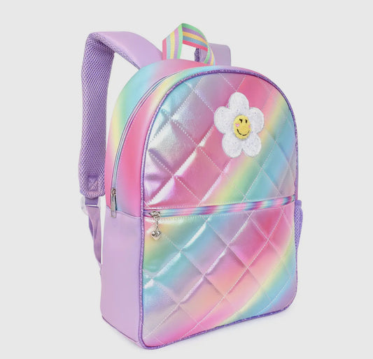 Daisy Metallic Ombre Quilted Large
Backpack with Pencil Case