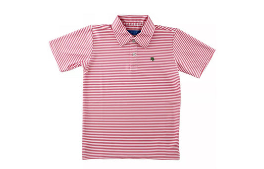 Short Sleeve Stripe Performance Polo Shrimp