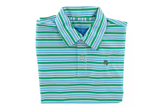 Short Sleeve Stripe Performance Polo Meadow