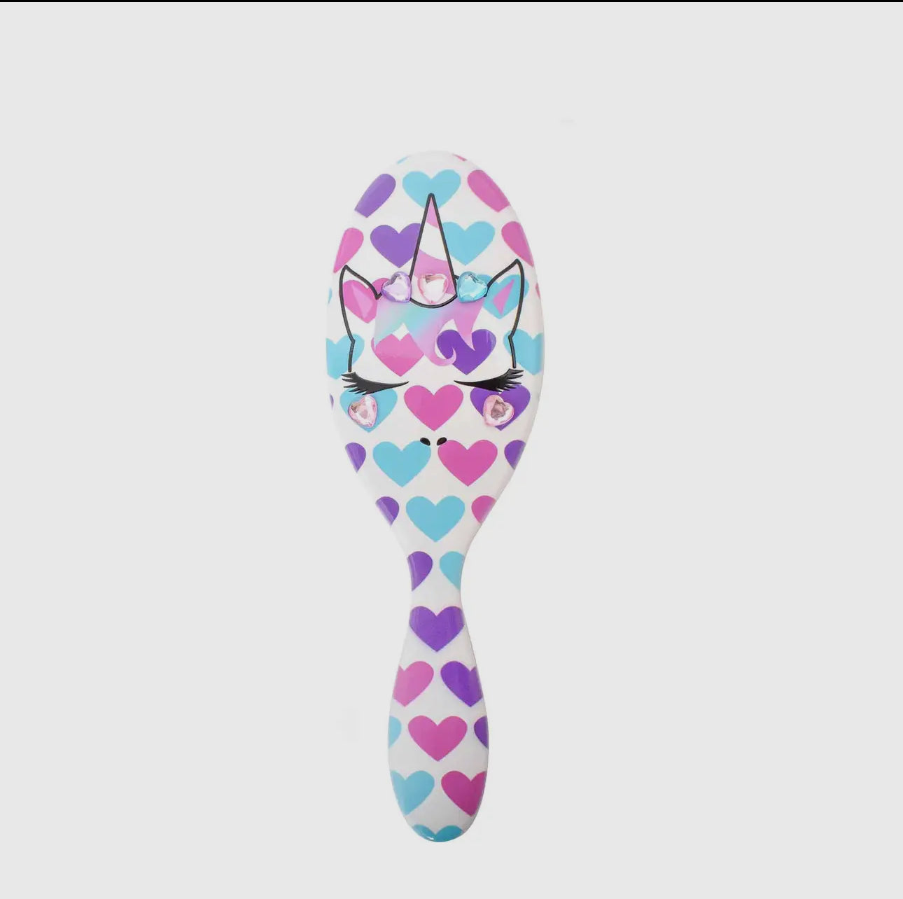 Miss Gwen Unicorn Heart Print Round Hair Brush